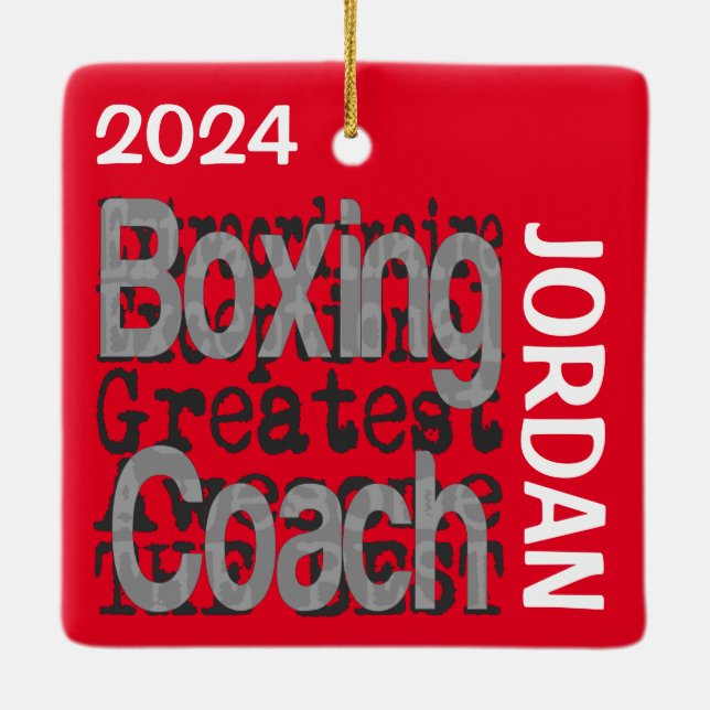 Ornamento De Cerâmica Boxing Coach Extraordinaire CUSTOM (Verso)