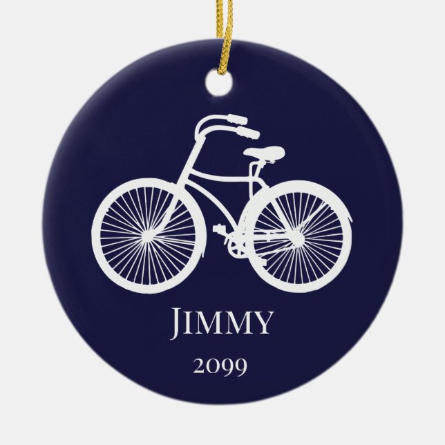 Ornamento De Cerâmica Boy's or Men's Bicycle Christmas Ornament (Frente)