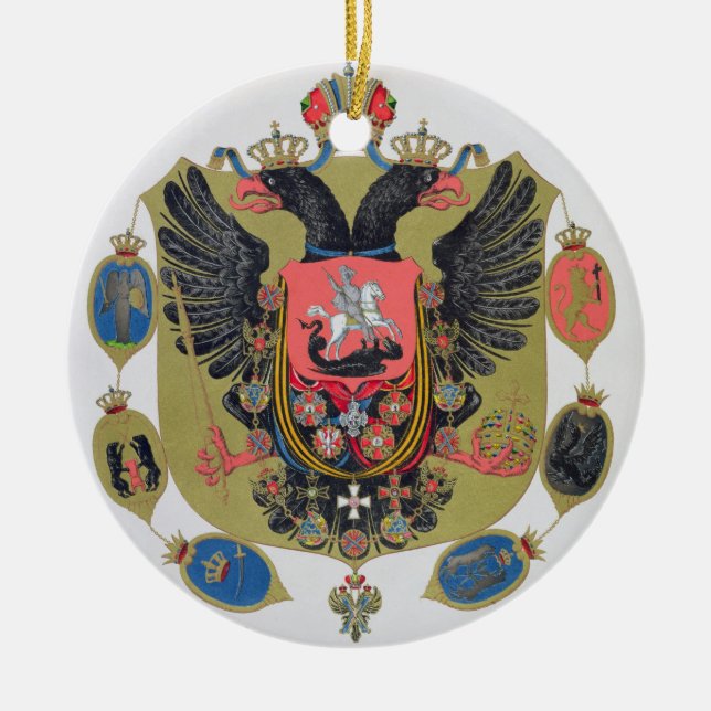 Ornamento De Cerâmica Braços e protetor do estado de Rússia imperial, f (Frente)