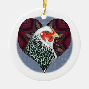 Ornamento De Cerâmica Brahma Hen Heart