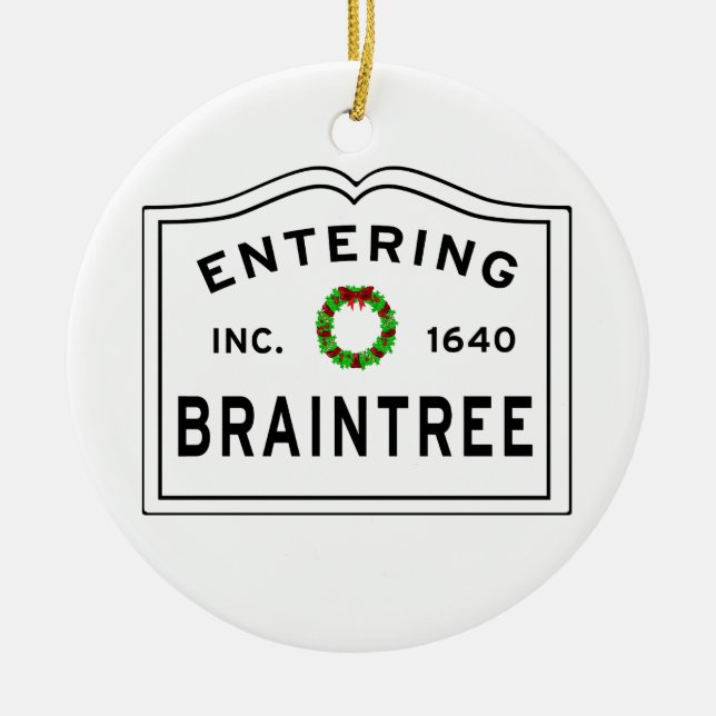 Ornamento De Cerâmica Braintree, MÃE Holiday Wreath Metal Ornament (Frente)