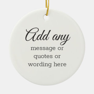 Ornamento De Cerâmica Branco elegante e simples personalizado
