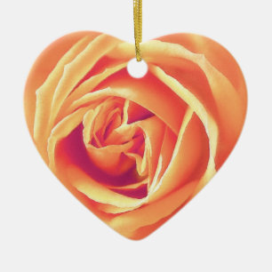 Ornamento De Cerâmica Brandamente impressão do rosa da laranja