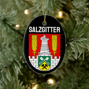 Ornamento De Cerâmica Brasão de Armas de Salzgitter, Alemanha