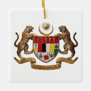 Ornamento De Cerâmica brasão de armas do país malaia símbolo emblema ban