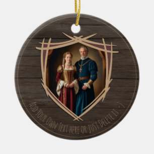 Ornamento De Cerâmica Brasão de Cavaleiro Medieval Antigo Vintage