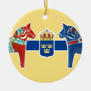 Ornamento De Cerâmica Brasão de Dala da suecia