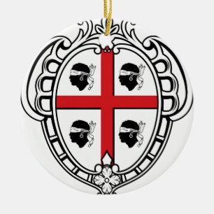 Ornamento De Cerâmica Brasão de Sardinia (Italia)