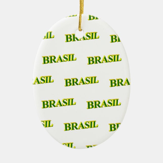 Ornamento De Cerâmica Brasil 3D (Frente)