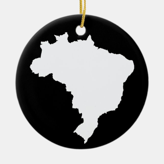 Ornamento De Cerâmica Brasil Festivo Negro em Emporio Moffa (Frente)