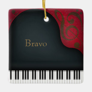 Ornamento De Cerâmica "Bravo" Grande Piano Charming Musical Keepsasaokê