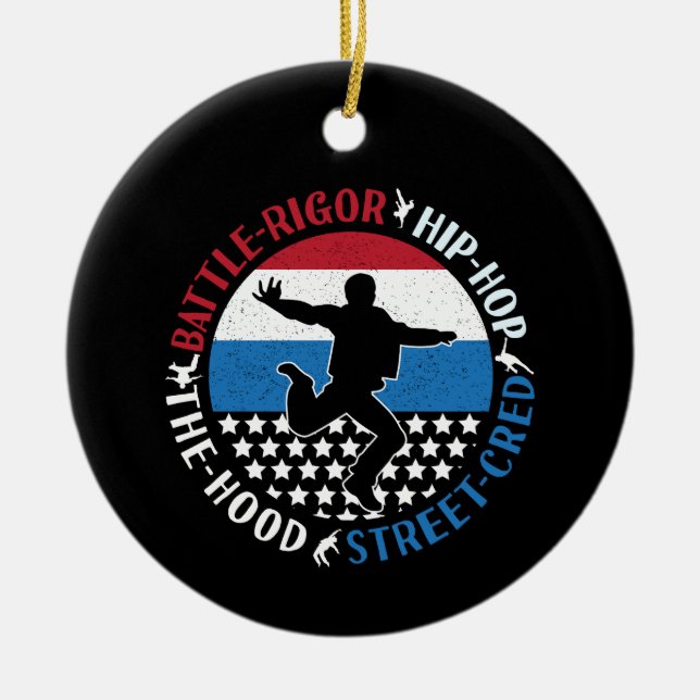 Ornamento De Cerâmica Break Dance Breakdancing Hip-Salto Boy (Frente)