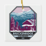 Ornamento De Cerâmica Breckenridge Colorado Winter Ski Area<br><div class="desc">Breckenridge Winter art design mostrando a paisagem de inverno.</div>