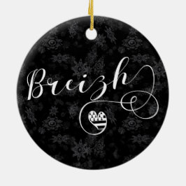 Ornamento De Cerâmica Breizh Flag in Heart, Brittany, Breton Language