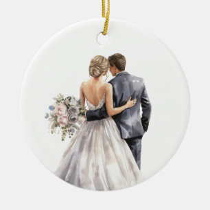 Ornamento De Cerâmica BRIDE DE ÁGUA bonito E CASAMENTO GROSSEIRO