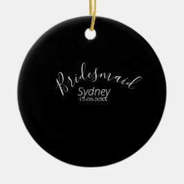 Ornamento De Cerâmica Bridesmaid bachelorette party add name modern
