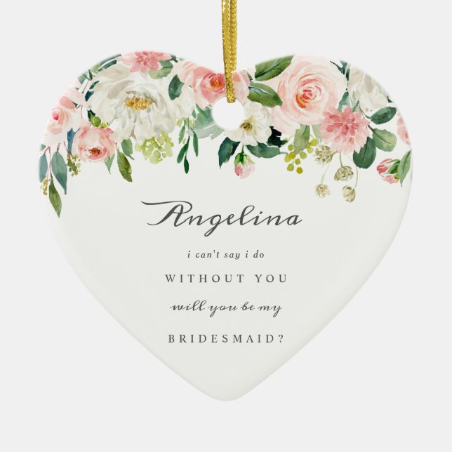 Ornamento De Cerâmica Bridesmaid Proposal Ceramic Keepsake Ornament (Frente)