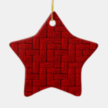 Bright Red Woodwork Star Ornament