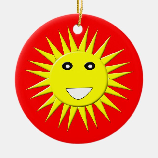 Ornamento De Cerâmica Bright Sunshine Custom Birday (Frente)