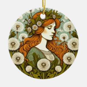 Ornamento De Cerâmica Brigid Goddess Dandelion