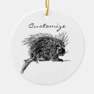 Ornamento De Cerâmica Brilhante Hedgehog Thunder_Cove