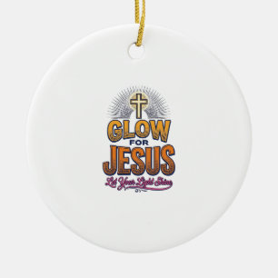 Ornamento De Cerâmica Brilhe por Jesus Deixe Sua Luz Brilhar Desenho Cri