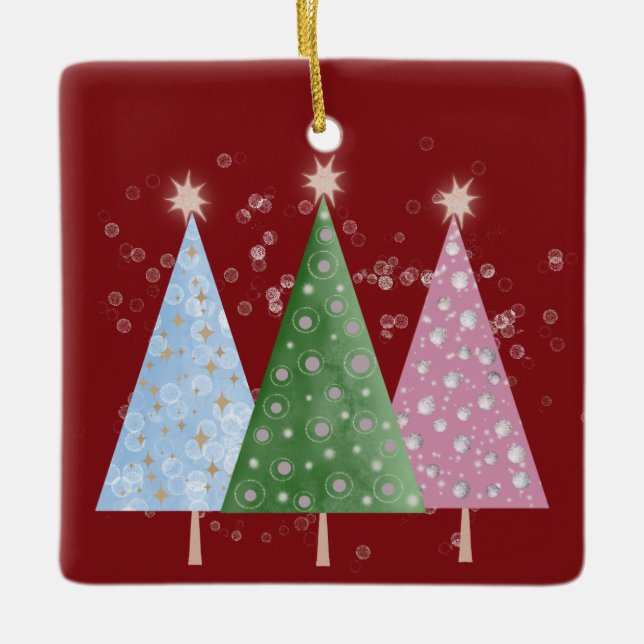 Ornamento De Cerâmica Brilho de Natal (Frente)