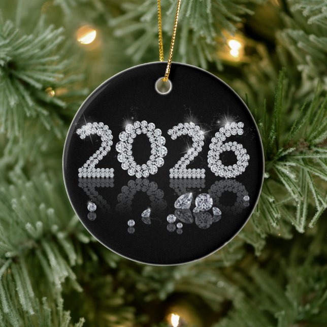 Ornamento De Cerâmica Brilliant Diamonds New Year 2026 Luxury (Árvore)