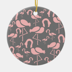 Ornamento De Cerâmica Brincadeira Rosa Flamingo