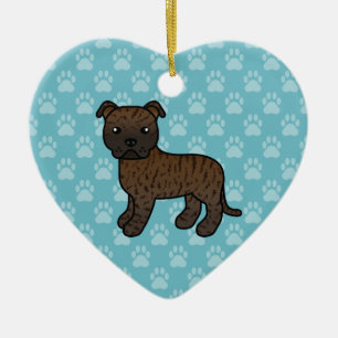 Ornamento De Cerâmica Brindle Staffordshire Bull Terrier Dog Drake