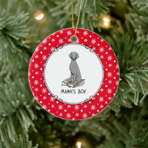 Ornamento De Cerâmica Brinquedos da mamãe Weimaraner (cinza 1)