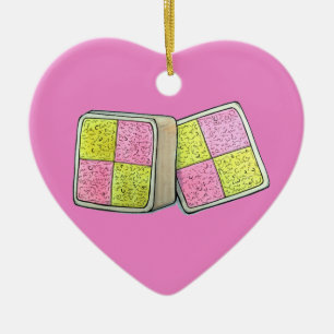 Ornamento De Cerâmica British Battenberg Marzipan Sponge Cake Bakery