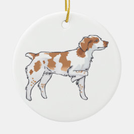 Ornamento De Cerâmica Brittany Spaniel