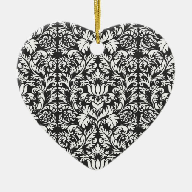 Ornamento De Cerâmica Brocade de gargalo branco preto (Frente)