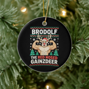 Ornamento De Cerâmica Brodolf Nariz Vermelho Gainzdeer Rena de Natal Aca