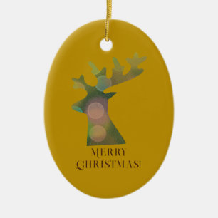 Ornamento De Cerâmica Bronze de Cabeça de Rebelde de Natal Personalizado