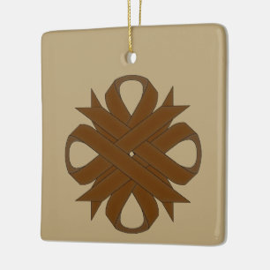 Ornamento De Cerâmica Brown Clover Ribbon por Kenneth Yoncich