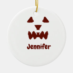 Ornamento De Cerâmica Brown Halloween assustador queda rosto acrescentar