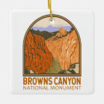 Ornamento De Cerâmica Browns Canyon National Monument Colorado Vintage<br><div class="desc">Browns Canyon vetor trabalho de arte design. Browns Canyon é o destino mais popular para a jangada de água branca no país,  sendo também conhecido pela sua pesca e caminhada.</div>