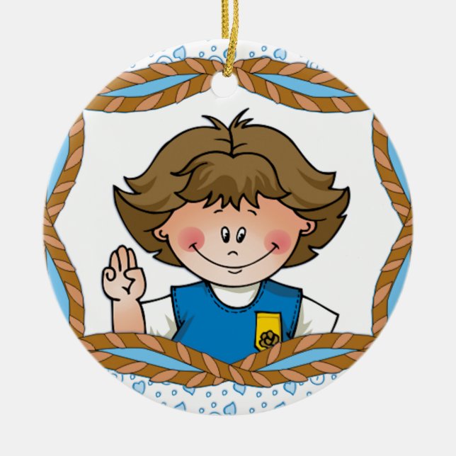 Ornamento De Cerâmica Brunette da margarida (Frente)