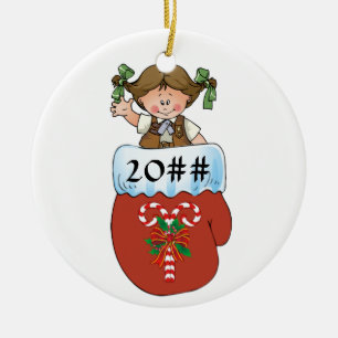 Ornamento De Cerâmica Brunette do mitene da brownie