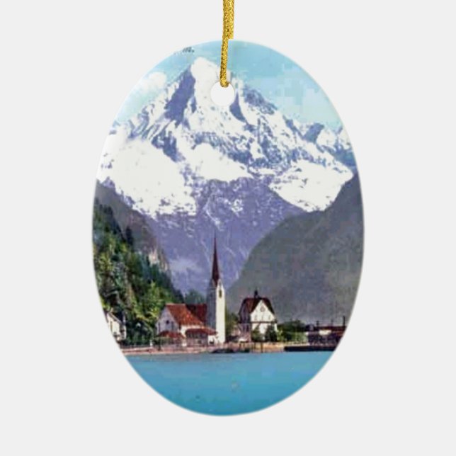 Ornamento De Cerâmica Brunnen, lucerna do lago (Frente)