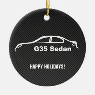 Ornamento De Cerâmica Brushstroke branco do sedan G35 com fibra do