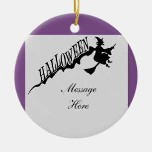 Ornamento De Cerâmica Bruxa Assustadora Andando Broom Halloween Thunder_