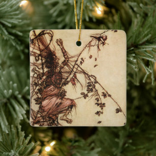 Ornamento De Cerâmica Bruxa Enredada em Espinhos por Arthur Rackham