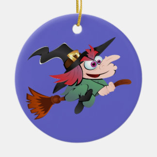 Ornamento De Cerâmica Bruxa vassoura witch broom