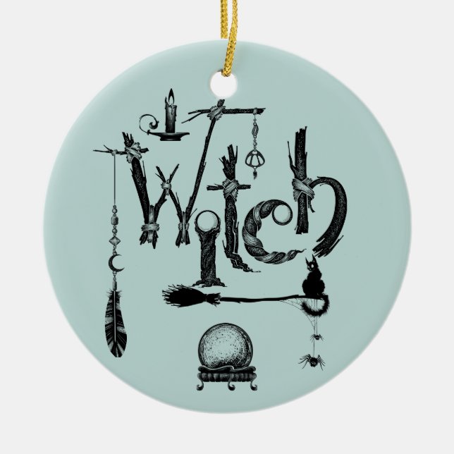 Ornamento De Cerâmica Bruxas Bruxas (Frente)