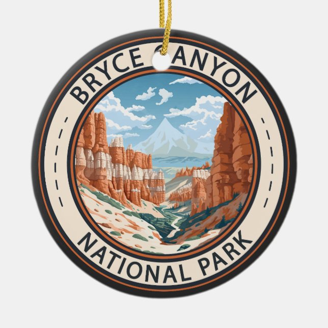 Ornamento De Cerâmica Bryce Canyon National Park Ilustração de Arte (Frente)