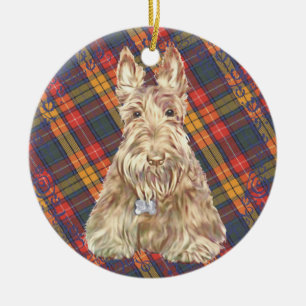 Ornamento De Cerâmica Buchanan Tartan Scottie