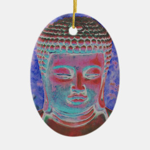 Ornamento De Cerâmica Buddha do caleidoscópio pintado